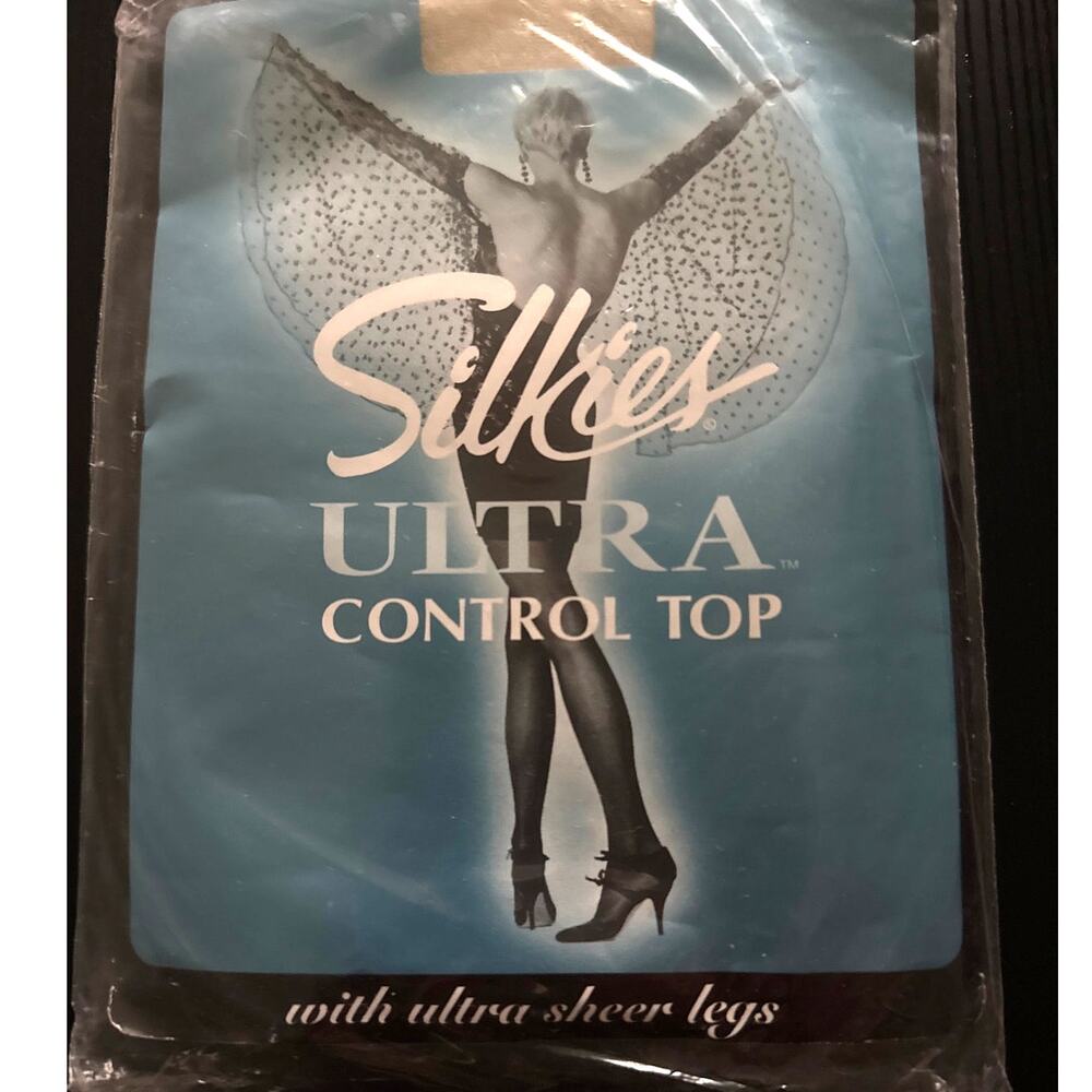 Vintage Silkies Ultra Control Top Pantyhose Beige | Small | Ultra Sheer Legs